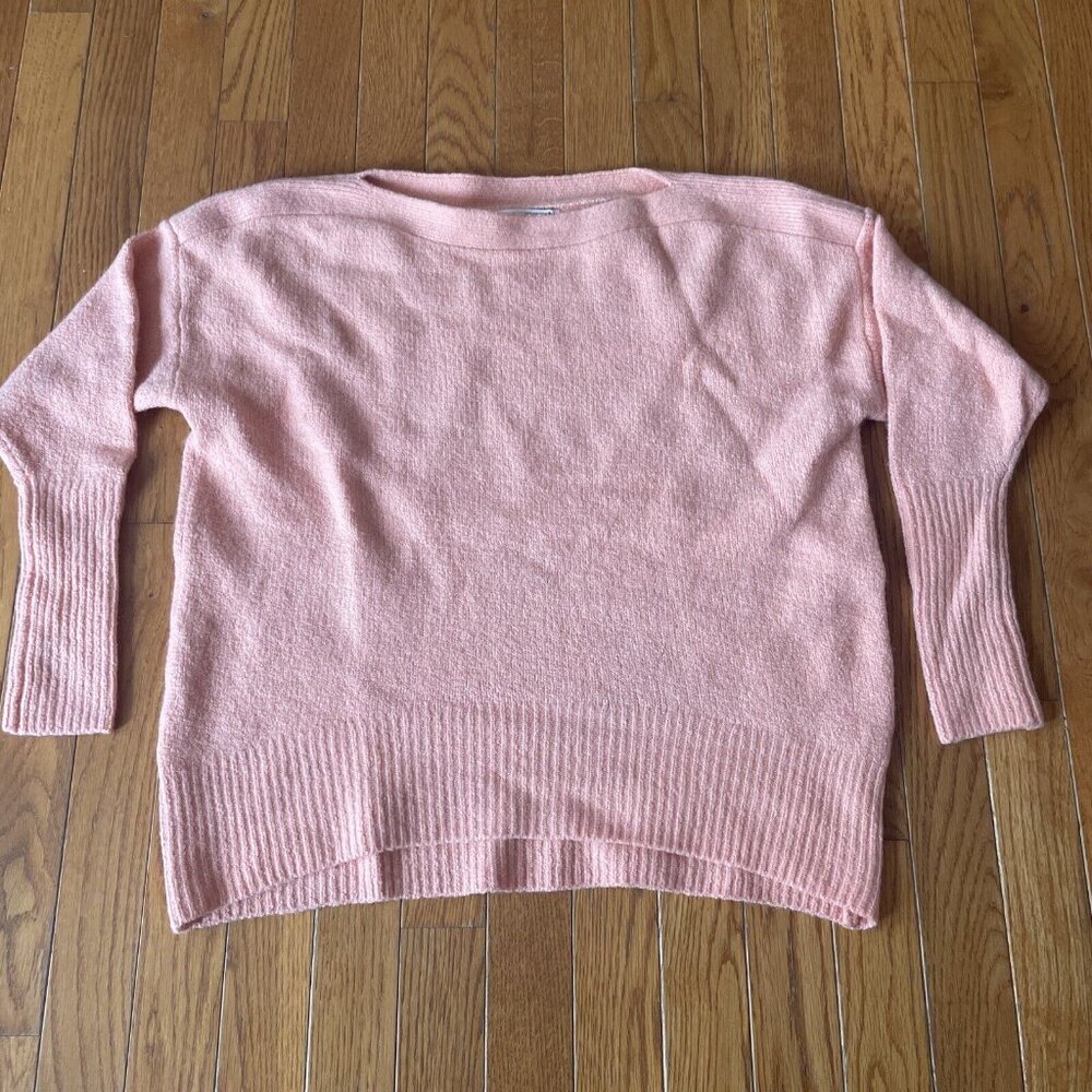 Anthropologie Naomi‎ Peach Merino Wool Blend Bateau Neck Line Sweater Size XSP